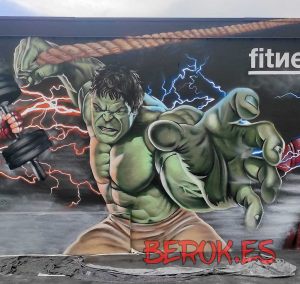 Graffiti Mural Hulk Fitness 300x100000